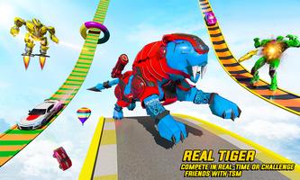 Tiger Robot Car Stunt Car Game capture d'écran 3