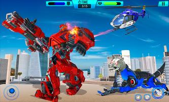 Wolf Robot Transform Helicopter Police Games اسکرین شاٹ 1