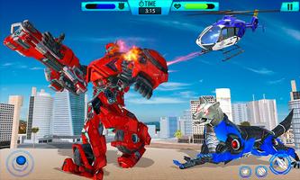 Wolf Robot Transform Helicopter Police Games imagem de tela 1