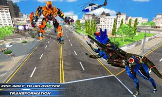 Wolf Robot Transform Helicopter Police Games screenshot 3