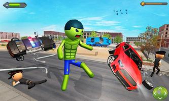 Stickman Bulky Hero City Smash imagem de tela 1