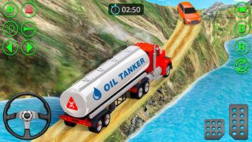 Öltanker LKW-Laufwerk 3D bergauf fahren Spaß Plakat
