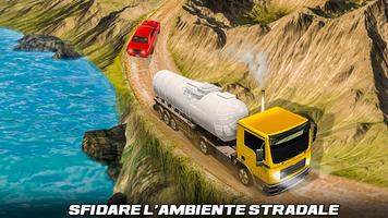 3 Schermata petroliera guida del camion 3D guida in salita