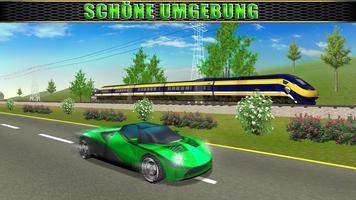 Auto vs Zug Real Racing Simulator Plakat