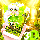 3D Glass Tech Nature Fairy Theme APK