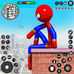 Stickman Rope Hero Spider Game