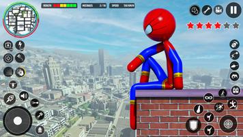 Stickman Rope Hero Spider Game poster