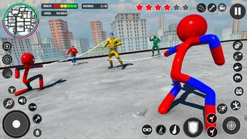 Stickman Rope Hero Spider Game ภาพหน้าจอ 2