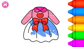 Glitter Coloring Book: Girls ảnh chụp màn hình 1