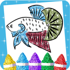 Glitter Betta fish Coloring Page icône