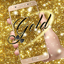 Glitter Gold Live Wallpaper Theme - black gold bow APK