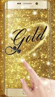 Glitter Gold Live Wallpaper Theme - black gold bow Plakat