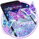Purple Glitter Diamond Butterfly Gravity Theme