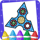 Fidget Spinner Glitter Coloring Pages icône