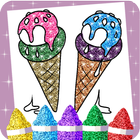 Glitter Ice Cream Coloring Pages icône