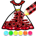 Glitter Ladybug dress Coloring
