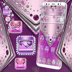Lila Glitter Diamond Theme APK Herunterladen