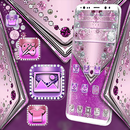 Purple Glitter Diamond Theme APK
