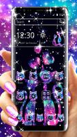 Glitter Sparkling Cat Theme الملصق