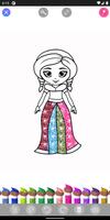 Glitter Princess Dress Coloring Pages Affiche