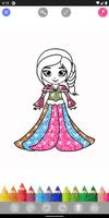 Glitter Princess Dress Coloring Pages capture d'écran 1
