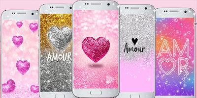 Cute glitter Wallpapers - love backgrounds poster