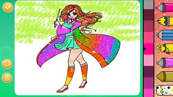 Anime Glitter Manga Coloring Book - Drawing Game captura de pantalla 1