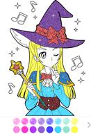 anime cute girls glitter coloring Affiche