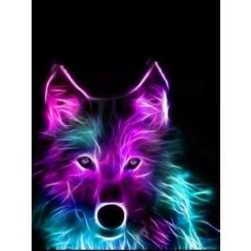 Purple Fire Wolf Wallpaper Modern & contemporary product type: purple fire wolf wallpaper
