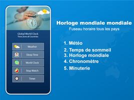 Horloge mondiale mondiale: Fuseau horaire Tous les Affiche