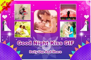 Good Night Kiss GIF Image Cartaz