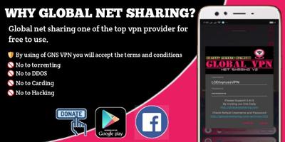 2 Schermata Global Net Sharing Free VPN