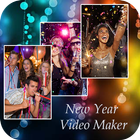 New Year 2019 Music Video Maker icône
