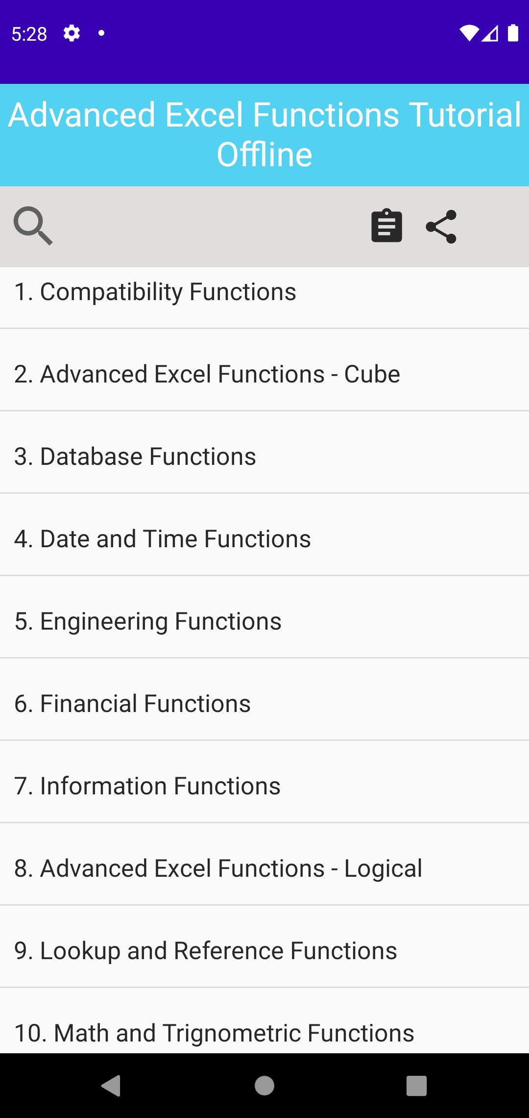 Advanced excel functions tutorial offline apk for android download