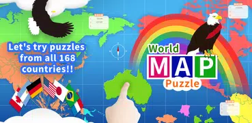 World Map Puzzle 168 Countries