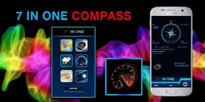 Live Compass Location & GPS Satellite Maps 7in1 Plakat