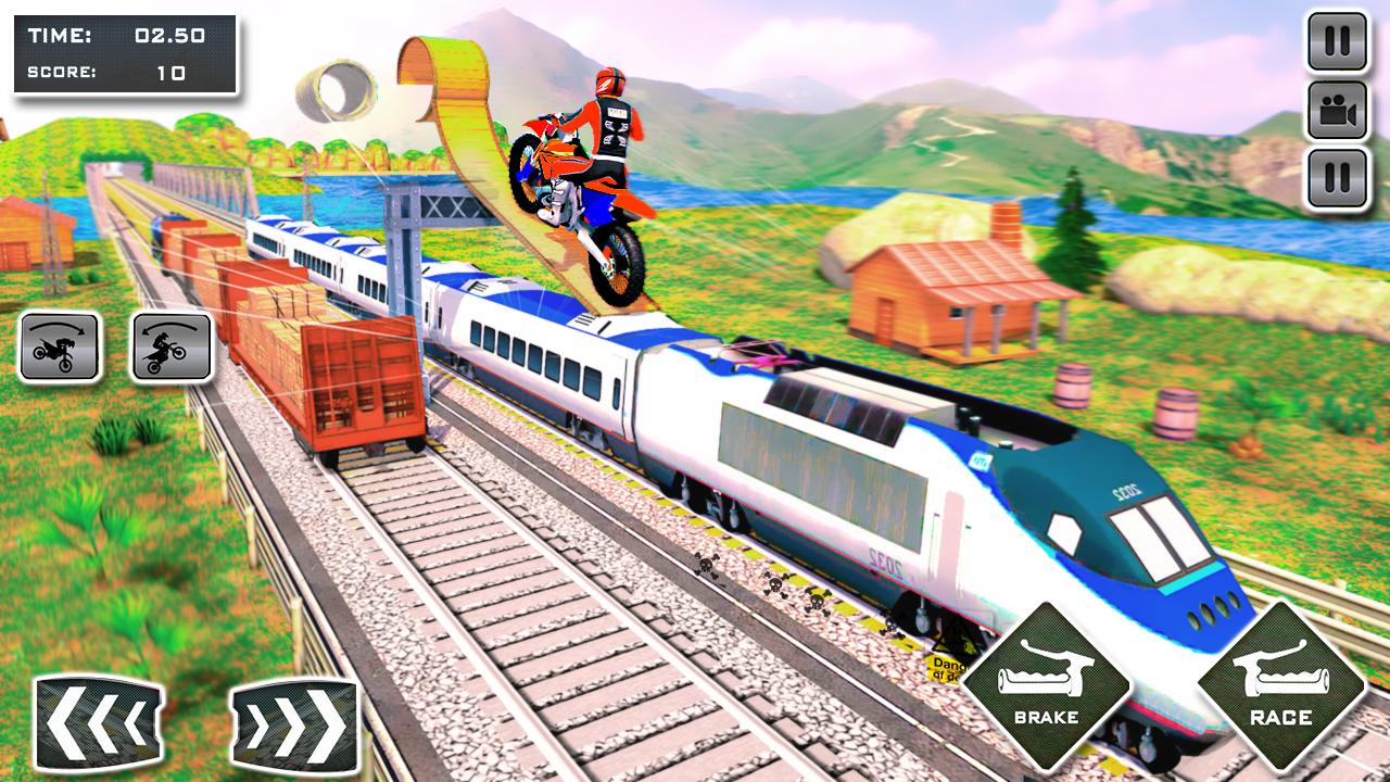 Tricky Bike Stunt Vs Train Racing Fun For Android Apk Download