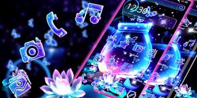 Glowing neon butterfly bottle theme screenshot 3