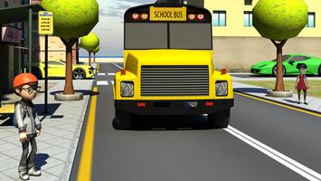 Autobús escolar de conducción Poster