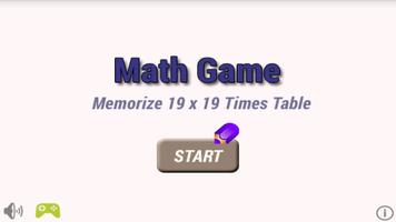19x19 Multiplication Math Game Affiche