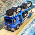 Amerikaanse politie offroad autotransporter truck-icoon