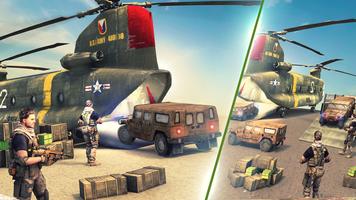 Offroad Army Cargo Truck Hill Drive پوسٹر