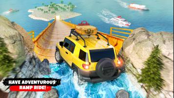 Poster Acrobazie con jeep mega rampa - Offroad Beach Race