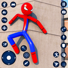 Stickman Rope Hero-Spider Game-icoon
