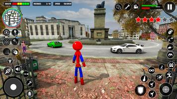 Stickman Rope Hero-Spider Game 截图 1