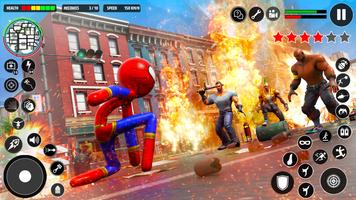 Stickman Rope Hero-Spider Game ảnh chụp màn hình 2