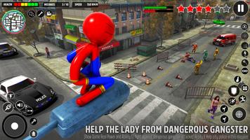 Stickman Rope Hero-Spider Game ảnh chụp màn hình 3