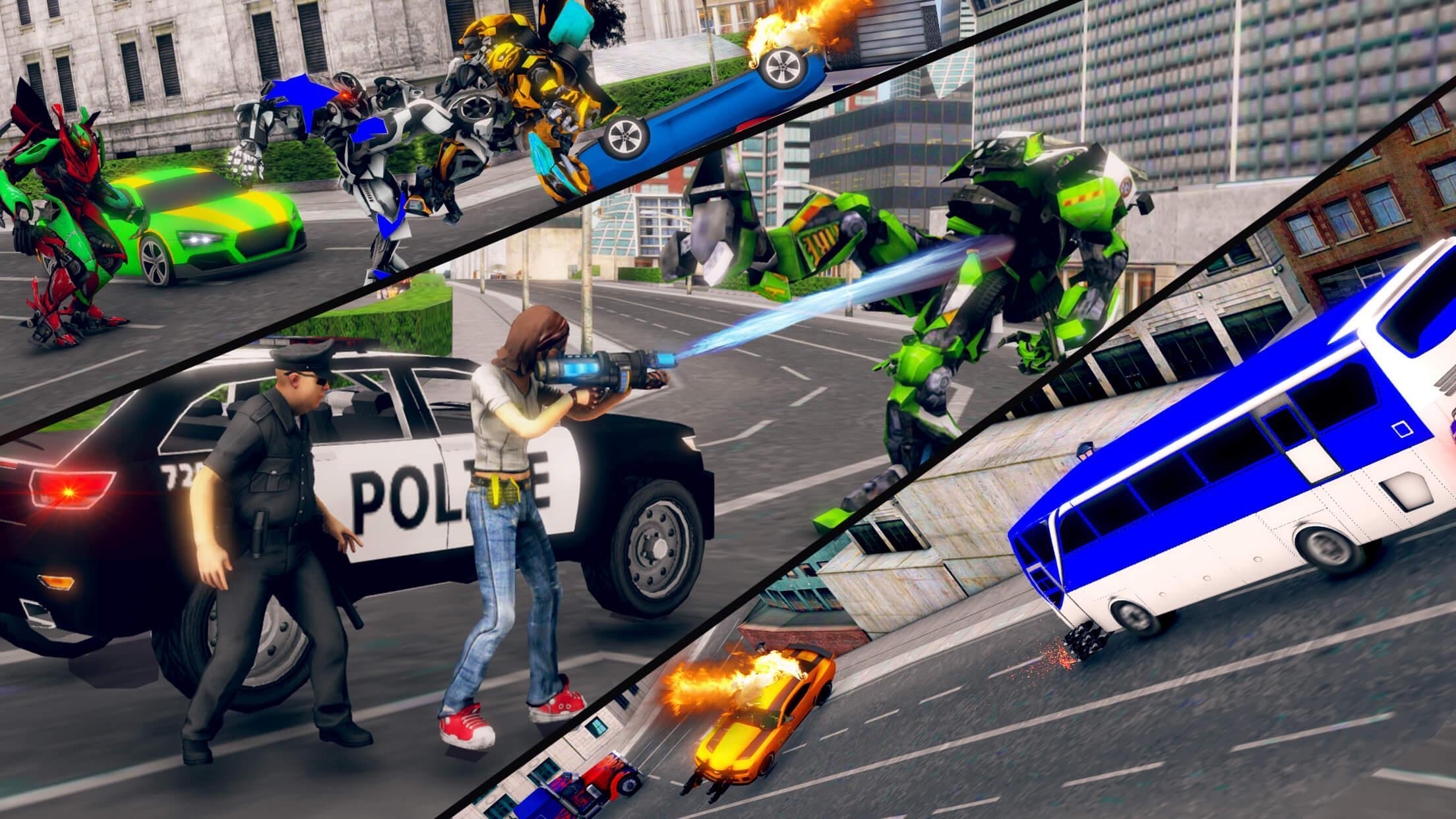 Real Police Bus Robot Warrior Ultimate Robot Bus For Android Apk Download - ai cop roblox