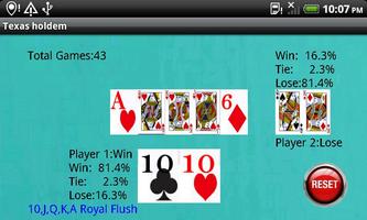 برنامه‌نما Texas Holdem calculator عکس از صفحه