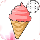 Ice Cream Coloring book By Number. Pixelart icône